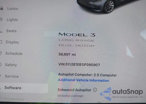 2018 Tesla Model 3 Long Range/Performance from USA, damaged, VIN 5YJ3E1EB1JF090907
